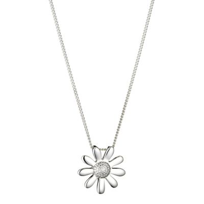 H Samuel Sterling Silver Daisy Pendant