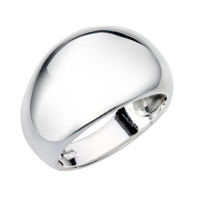 sterling Silver Dome Ring - Size L