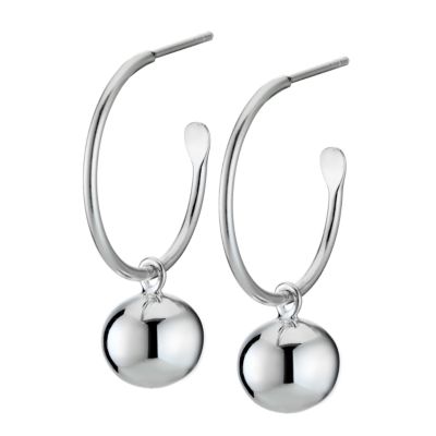 H Samuel Sterling Silver Ball Hoop Earrings