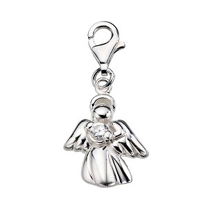 sterling Silver Cubic Zirconia Set Angel Charm
