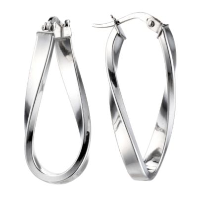 9ct white gold small infinity creole earrings - Product number 8001529