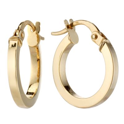 9ct gold 10mm creole earrings