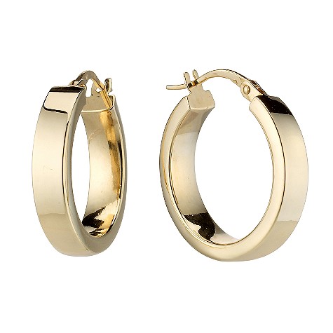 9ct gold 15mm creole earrings