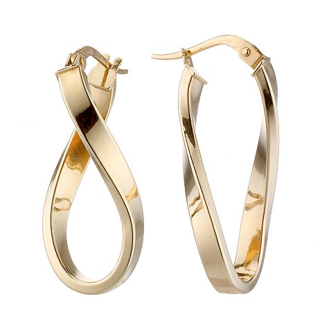 9ct gold infinity creole earrings