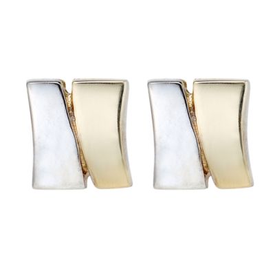 two colour square stud earrings