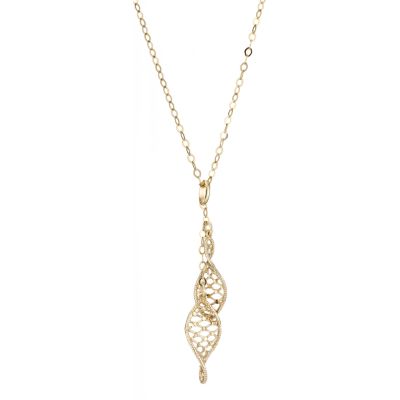 9ct yellow gold twist mesh pendant
