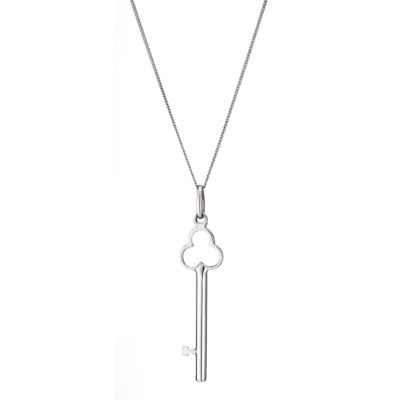 9ct white gold key pendant - Product number 8001693