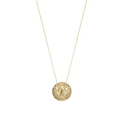 9ct yellow gold cut ball pendant