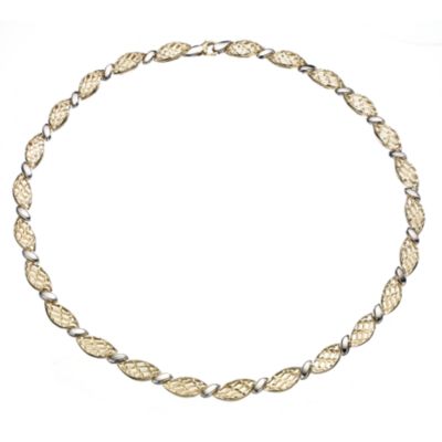 9ct gold two colour 17' cut out necklace