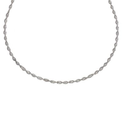 9ct white gold 18' three row bead necklace