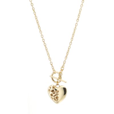 9ct yellow gold Albert necklace with heart pendant