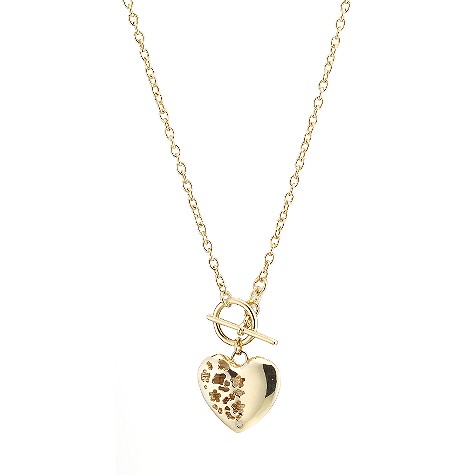 9ct yellow gold Albert necklace with heart pendant