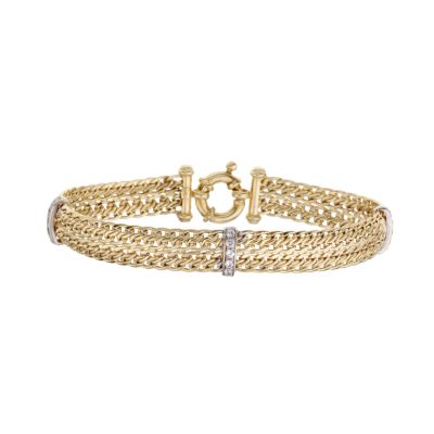 9ct gold diamond set station bracelet - Product number 8001871