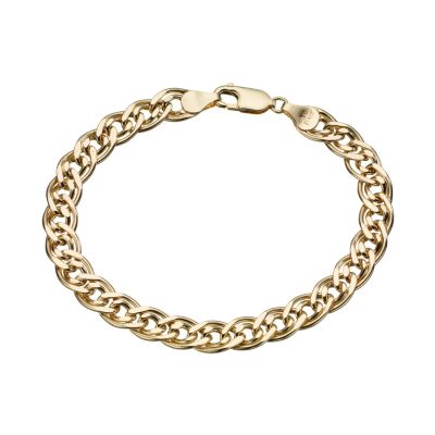 9ct gold double link bracelet - Product number 8001928