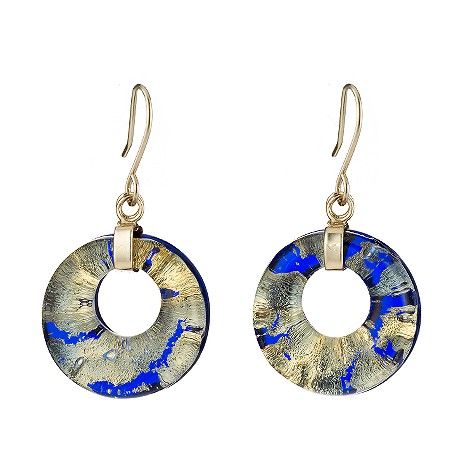 9ct gold Murano glass polo earrings