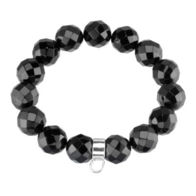 H Samuel Sterling Silver and Onyx Charm Bracelet