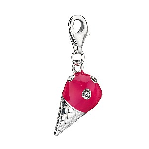 sterling Silver and Enamel Ice Cream Charm
