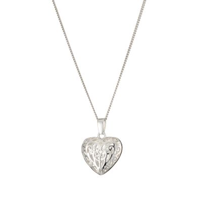 sterling Silver Filigree Heart Pendant