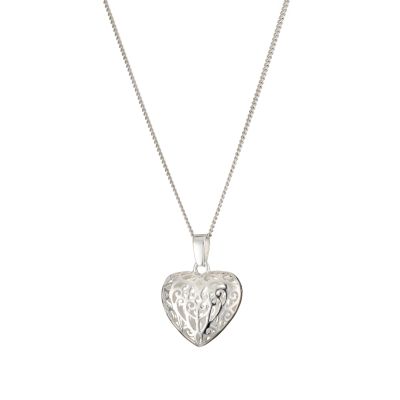 H Samuel Sterling Silver Filigree Heart Pendant