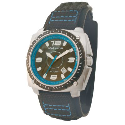 Kahuna Men's Black Dial Velcro Strap Watch