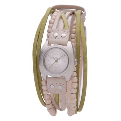 Kahuna Ladies' Green and Cream Beaded Multi Strand Strap Watch - Product number 8002495