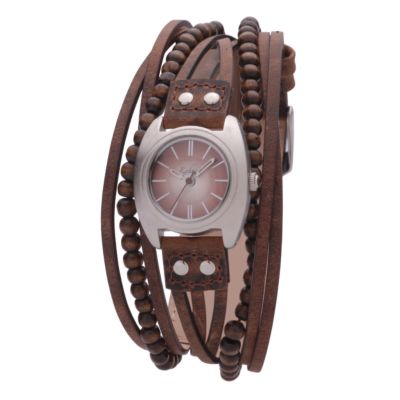 Kahuna Ladies' Brown Beaded Multi Strand Strap Watch