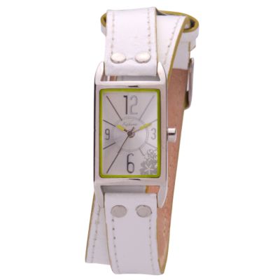 Kahuna Ladies' White Dial White Leather Crossover Strap Watch - Product number 8002533