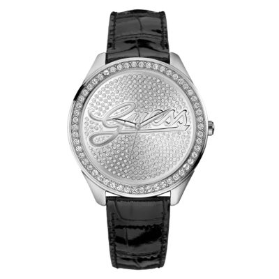 Guess Stone Set Black Strap Watch - Product number 8002657