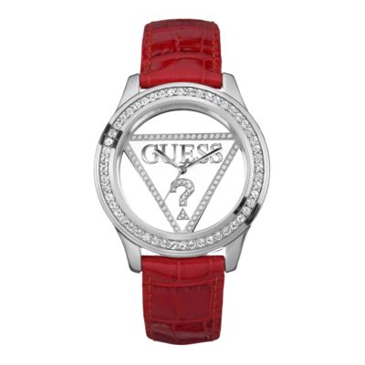 Guess Clearly Ladies' Red Strap Watch