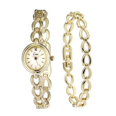 Limit Ladies' Gold-Plated Watch and Bracelet Gift Set - Product number 8003319