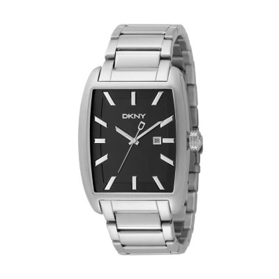 dkny mens stainless steel bracelet watch