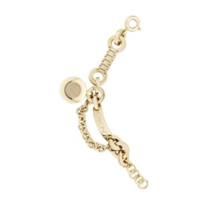 ladies gold-plated charm bracelet watch
