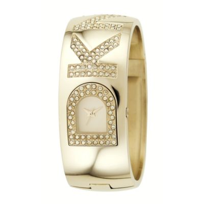 DKNY ladies' gold-plated stone set bracelet watch - Product number 8003874