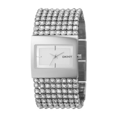 dkny ladies stone set cuff watch