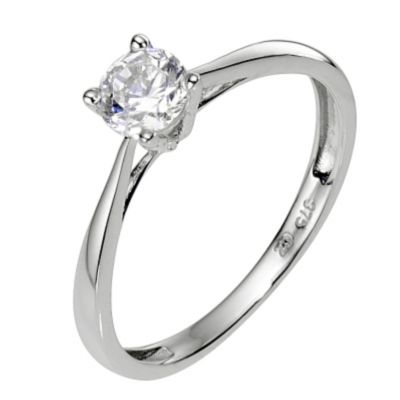 9ct White Gold Cubic Zirconia Solitaire Children's Ring J - Product number 8008647