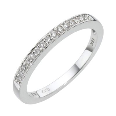 18ct white gold 12pt diamond channel set ring
