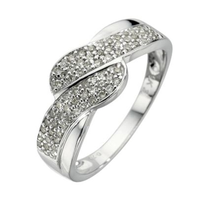 9ct white gold 0.20 carat diamond ring