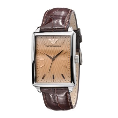 Armani brown leather strap watch
