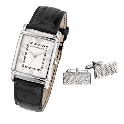 Armani mens watch and cufflink gift set