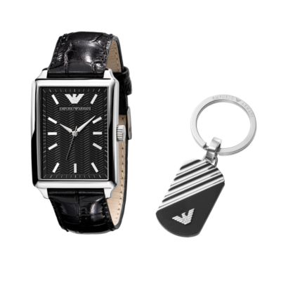 Emporio Armani mens watch and keyring gift set