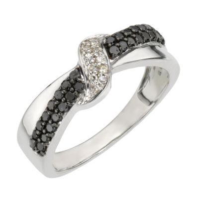 9ct white gold third carat black 