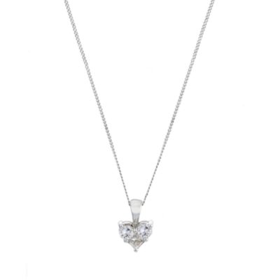 9ct white gold heart pendant