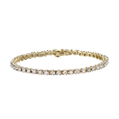18ct gold three carat diamond tennis bracelet - Product number 8017727