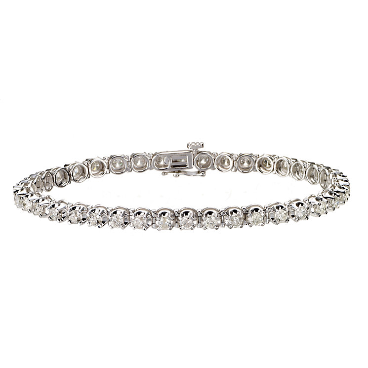 18ct white gold four carat diamond tennis bracelet - Product number ...
