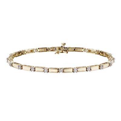 9ct gold one carat diamond bracelet