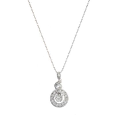 9ct white gold vintage 15pt diamond pendant