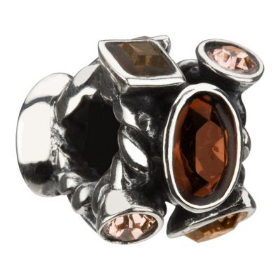 Chamilia - silver marquise brown crystal bead - Product number 8020450