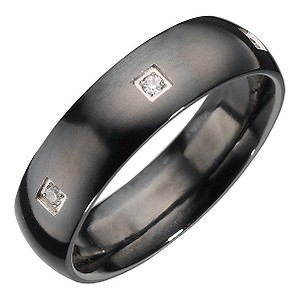 Titanium and Diamond Ring