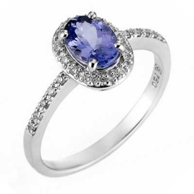 18ct white gold certificated tanzanite and diamond ring - Product number 8022259