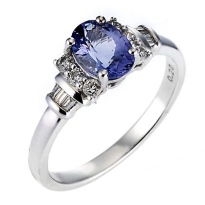 18ct white gold certificated tanzanite and diamond ring